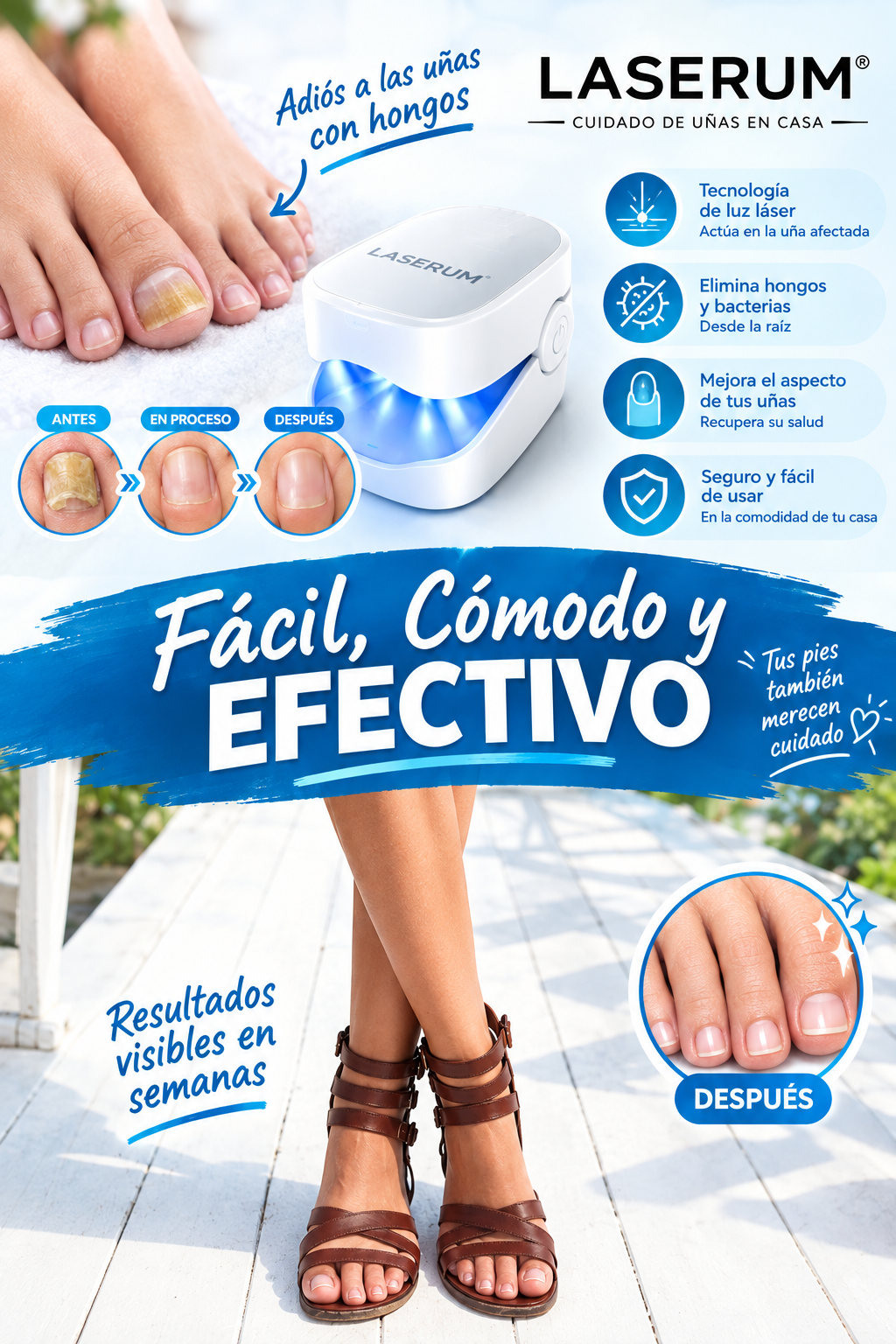 LASERUM®-Dispositivo Láser para Cuidado de las Uñas