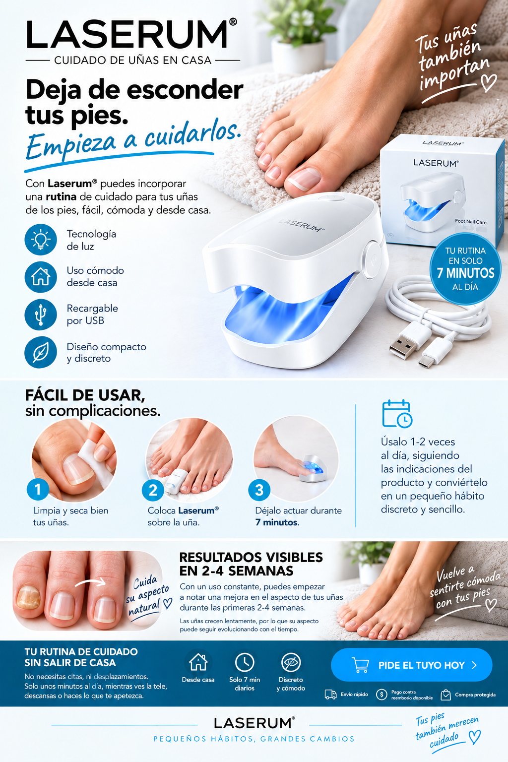 LASERUM®-Dispositivo Láser para Cuidado de las Uñas